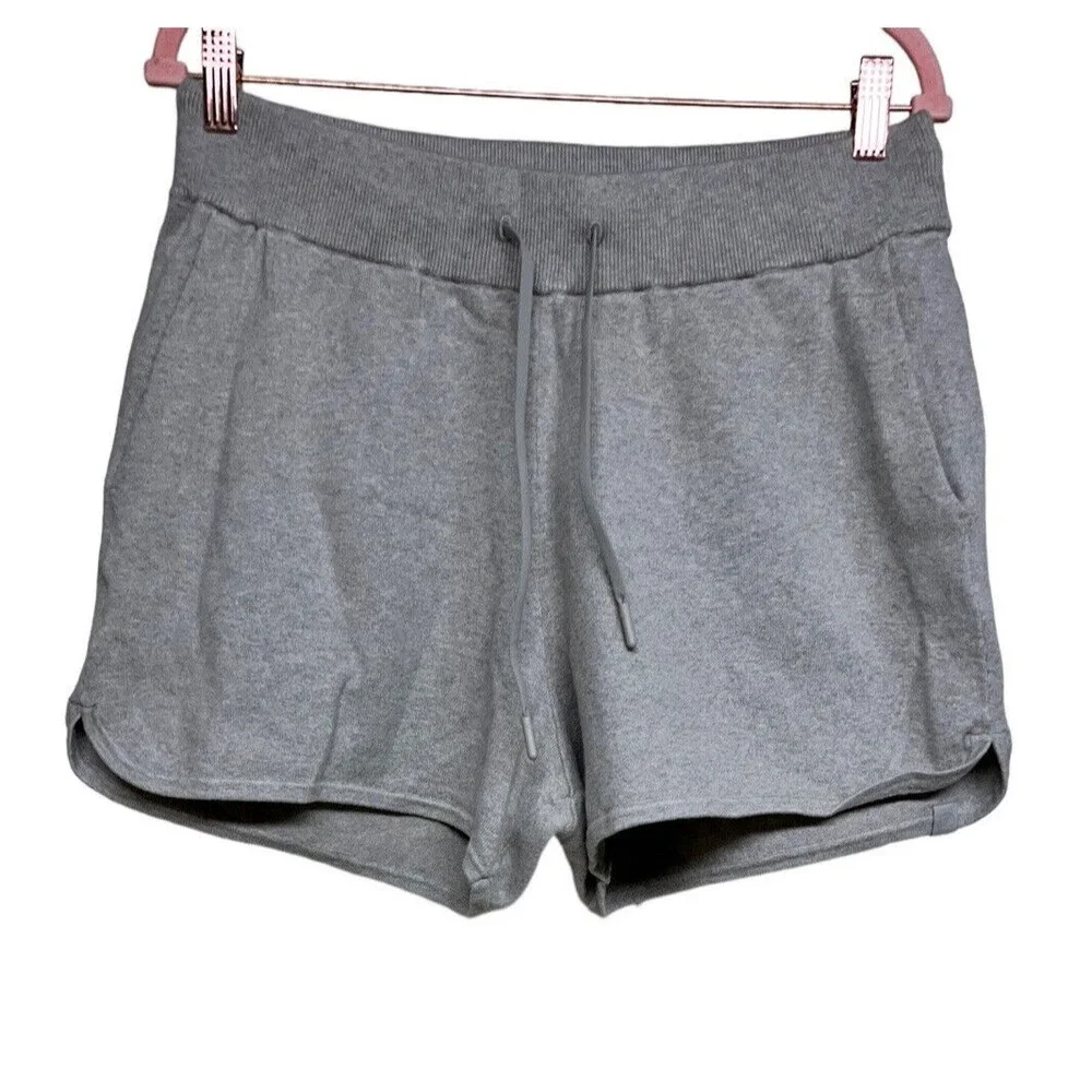Lululemon Cotton-Cashmere Knit High-Rise Short‎ 4” Heathered Raw Linen Size 10